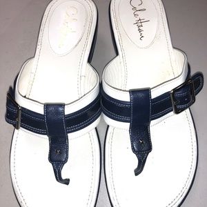 Cole Haan white and blue Nike Air sandal